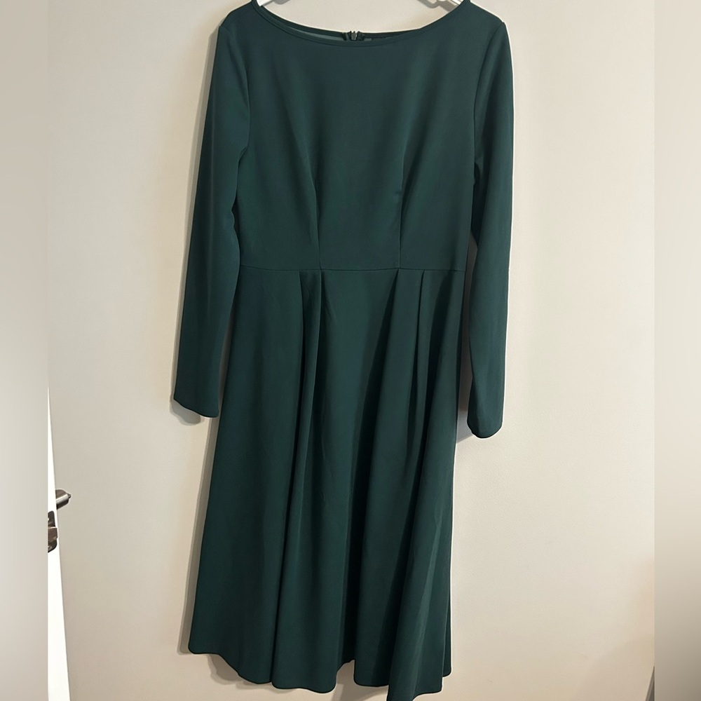 SHEIN Dark Green Long Sleeve Dress